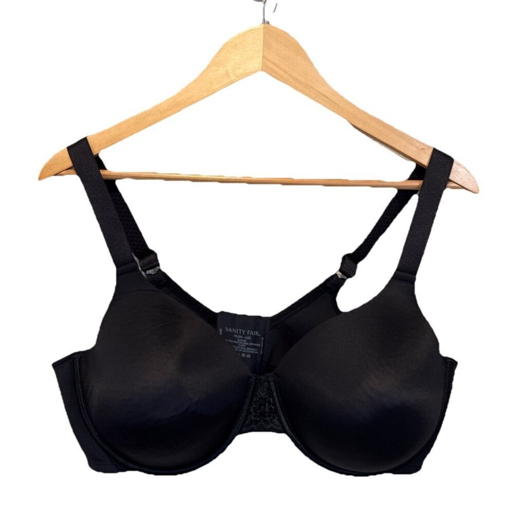 Vanity Fair Full Figure Beauty Back Smoothing Underwire Bra 76380 Black 42D